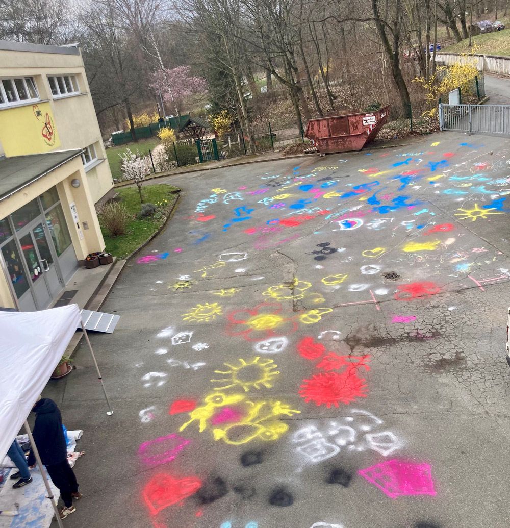 Graffiti-Projekt bei den Schmetterlingen