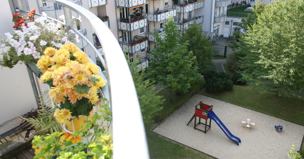 Betreutes Wohnen für Senioren Haintraße | Blick zum Spielplatz